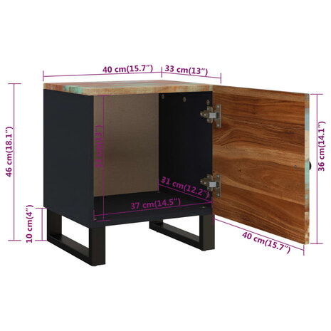 Nachtkastje 40x33x46 cm massief gerecycled hout 8720287124238 10