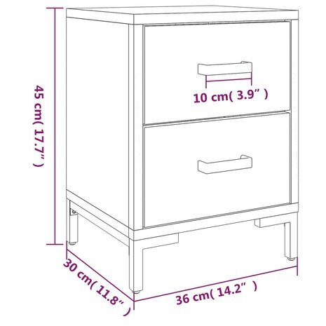 Nachtkastje 36x30x45 cm massief grenenhout 8720287202646 9