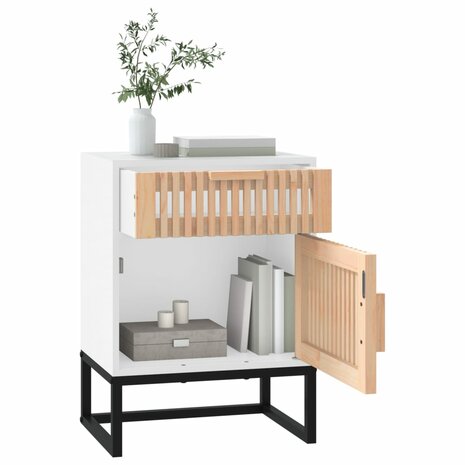 Nachtkastjes 2 st 40x30x55,5 cm bewerkt hout en ijzer wit 8720845726041 6