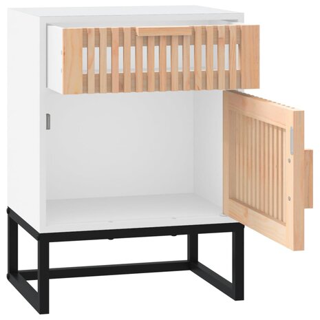 Nachtkastjes 2 st 40x30x55,5 cm bewerkt hout en ijzer wit 8720845726041 9