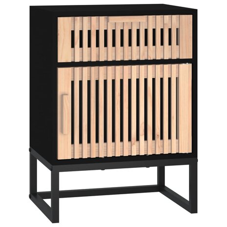 Nachtkastjes 2 st 40x30x55,5 cm bewerkt hout en ijzer zwart 8720845726065 7