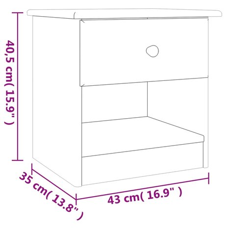 Nachtkastje ALTA 41x35x41 cm massief grenenhout 8720845886479 8