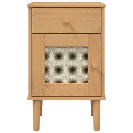 Nachtkastje SENJA rattan-look 40x35x65 cm grenenhout bruin 8721012134294 6