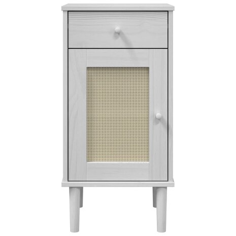 Nachtkastje SENJA rattan-look 40x35x80 cm grenenhout wit 8721012134331 5