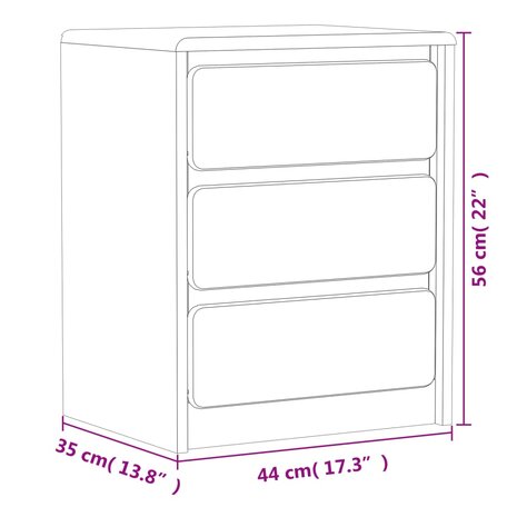 Nachtkastje SAUDA 44x35x56 cm massief grenenhout eikenkleur 8721012459205 8