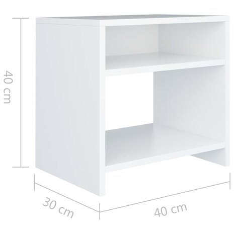 Nachtkastje 40x30x40 cm bewerkt hout wit 8719883671703 6