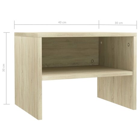 Nachtkastje 40x30x30 cm bewerkt hout sonoma eikenkleurig 8719883672304 6