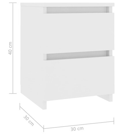 Nachtkastjes 2 st 30x30x40 cm bewerkt hout wit 8719883739113 7