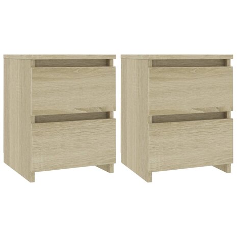 Nachtkastjes 2 st 30x30x40 cm bewerkt hout sonoma eikenkleurig 8719883739175 2