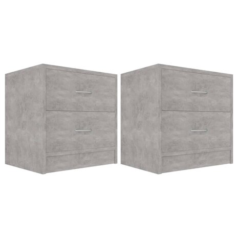 Nachtkastjes 2 st 40x30x40 cm bewerkt hout betongrijs 8719883816395 2