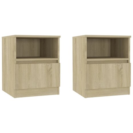 Nachtkastjes 2 st 40x40x50 cm bewerkt hout sonoma eikenkleurig 8720286557693 2