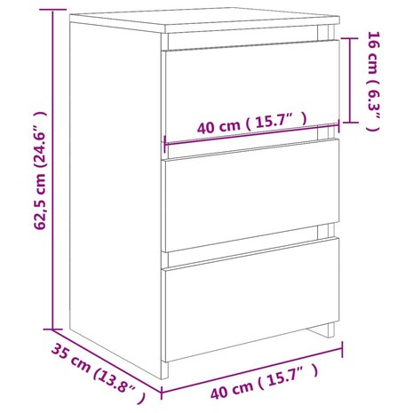 Nachtkastjes 2 st 40x35x62,5 cm bewerkt hout betongrijs 8720286558256 9