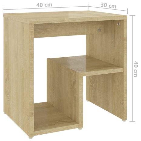 Nachtkastjes 2 st 40x30x40 cm bewerkt hout sonoma eikenkleurig 8720286558416 8