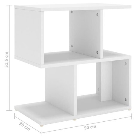 Nachtkastjes 2 st 50x30x51,5 cm bewerkt hout wit 8720286558713 7