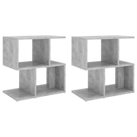 Nachtkastjes 2 st 50x30x51,5 cm bewerkt hout betongrijs 8720286558799 2