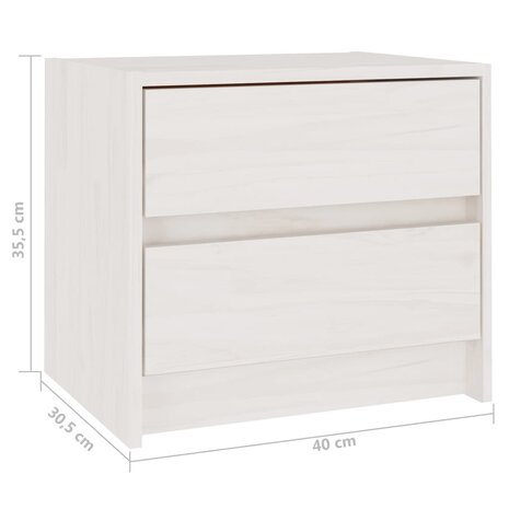 Nachtkastjes 2 st 40x30,5x35,5 cm massief grenenhout wit 8720286607763 7