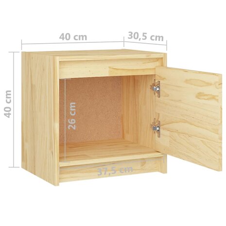 Nachtkastjes 2 st 40x30,5x40 cm massief grenenhout 8720286608142 10