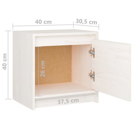 Nachtkastjes 2 st 40x30,5x40 cm massief grenenhout wit 8720286608166 10