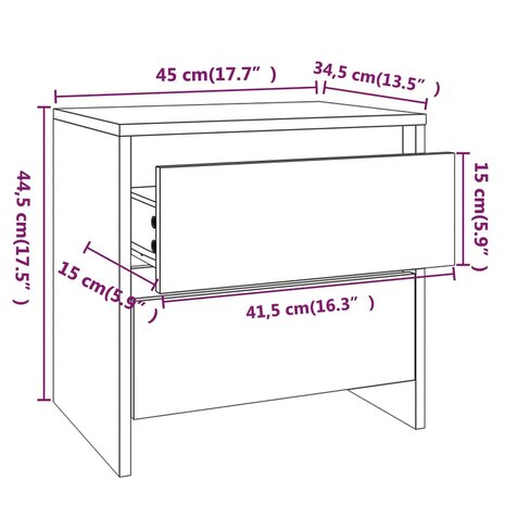 Nachtkastje 45x34,5x44,5 cm spaanplaat sonoma eikenkleurig 8720286835784 8