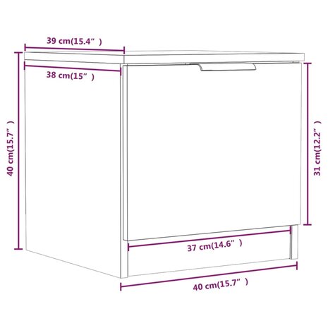 Nachtkastjes 2 st 40x39x40 cm wit 8720286965054 11