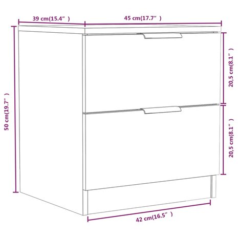 Nachtkastje bewerkt hout sonoma eikenkleurig 8720286965207 8