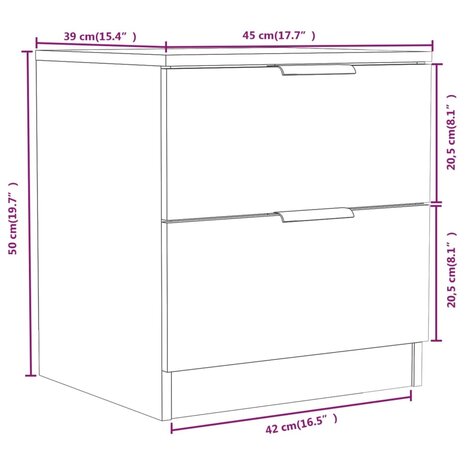 Nachtkastjes 2 st bewerkt hout sonoma eikenkleurig 8720286965214 10