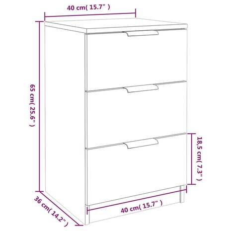 Nachtkastje 40x36x65 cm zwart 8720287078890 10