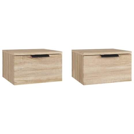 Nachtkastjes 2 st wandgemonteerd 34x30x20 cm sonoma eikenkleur 8720287079422 2