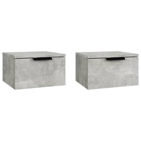 Nachtkastjes 2 st wandgemonteerd 34x30x20 cm betongrijs 8720287079446 2