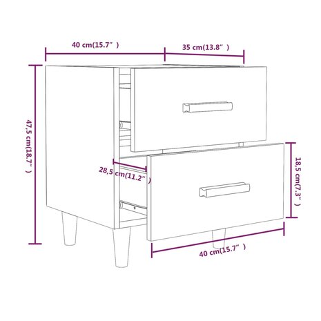 Nachtkastje 40x35x47,5 cm betongrijs 8720286971512 7