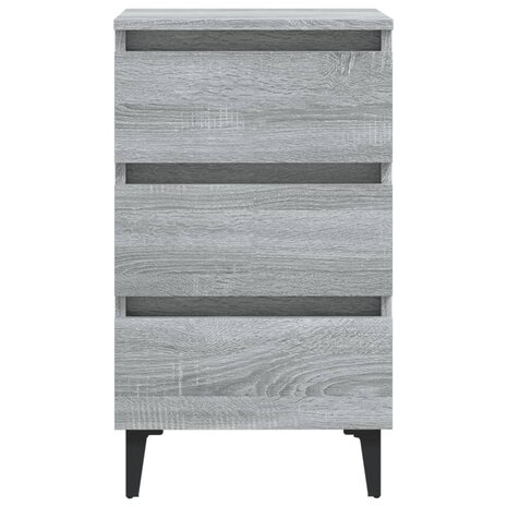 Nachtkastjes 2 st met metalen poten 40x35x69 cm grijs sonoma 8720286854921 4