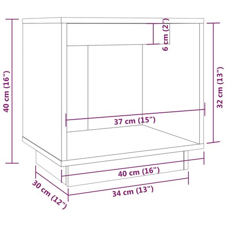 Nachtkastje 2 st 40x30x40 cm massief grenenhout 8720286841624 8