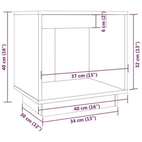 Nachtkastje 40x30x40 cm massief grenenhout wit 8720286841631 7