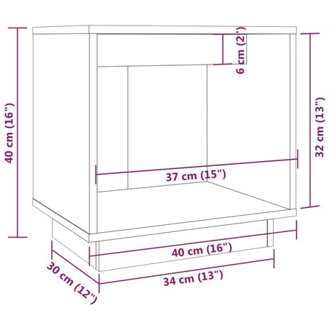 Nachtkastjes 2 st 40x30x40 cm massief grenenhout zwart 8720286841709 8