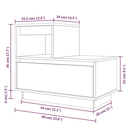 Nachtkastjes 2 st 60x34x51 cm massief grenenhout 8720286923566 12