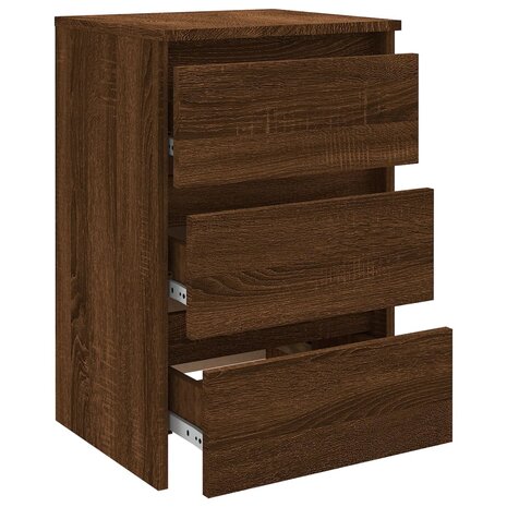 Nachtkastjes 2 st 40x35x62,5 cm bewerkt hout bruin eikenkleur 8720286932384 7