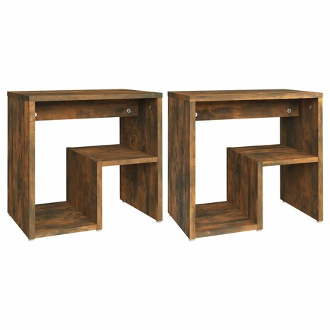 Nachtkastjes 2 st 40x30x40 cm bewerkt hout gerookt eikenkleurig 8720286932407 2