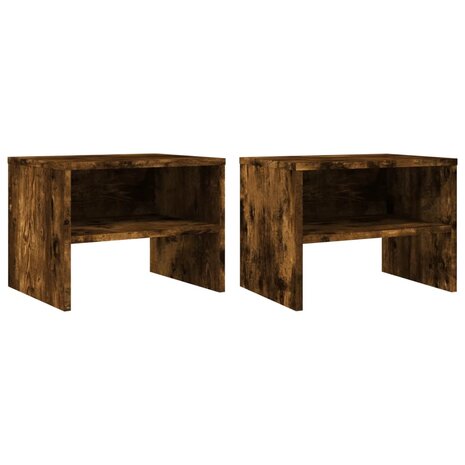 Nachtkastjes 2 st 40x30x30 cm bewerkt hout gerookt eikenkleurig 8720286975008 2