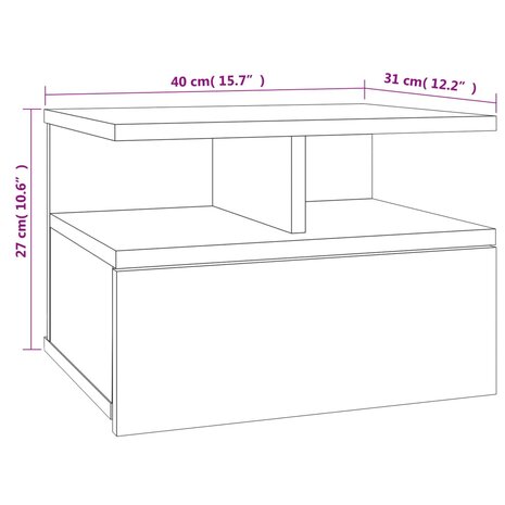 Nachtkastjes 2 st zwevend 40x31x27 cm bewerkt hout bruineiken 8720286975497 9