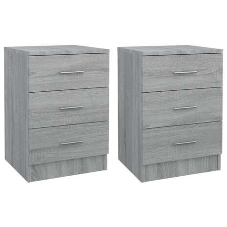 Nachtkastjes 2 st 38x35x56 cm bewerkt hout grijs sonoma eiken 8720286975565 2