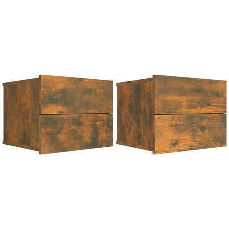 Nachtkastjes 2 st 40x30x30 cm bewerkt hout gerookt eikenkleurig 8720286976173 2