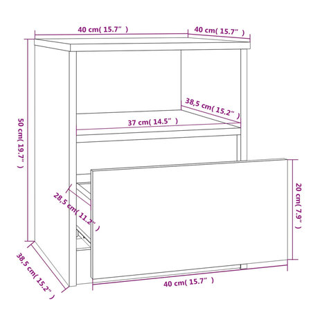 Nachtkastjes 2 st 40x40x50 cm bewerkt hout gerookt eikenkleurig 8720286955789 9