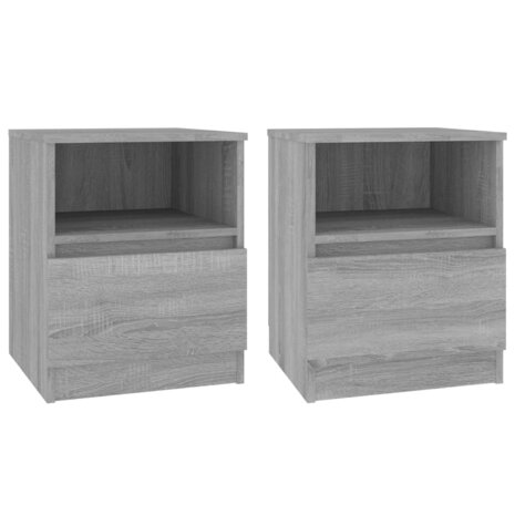 Nachtkastjes 2 st 40x40x50 cm bewerkt hout grijs sonoma eiken 8720286955802 2