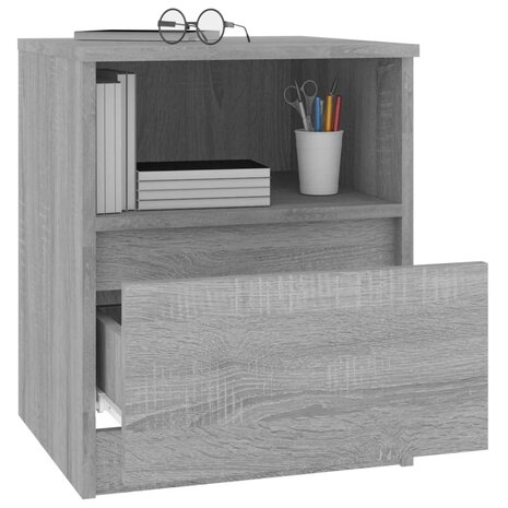 Nachtkastjes 2 st 40x40x50 cm bewerkt hout grijs sonoma eiken 8720286955802 8