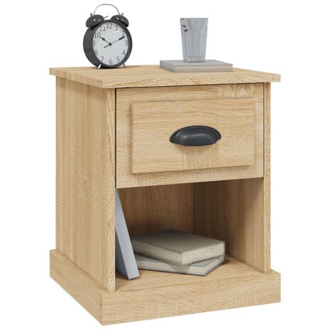 Nachtkastjes 2 st 39x39x47,5 cm bewerkt hout sonoma eikenkleur 8720845790257 5