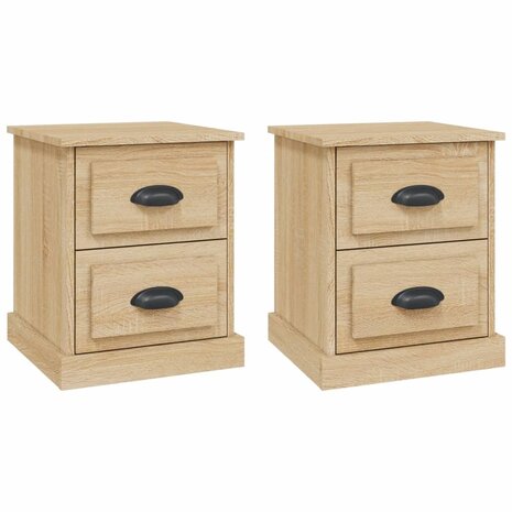 Nachtkastjes 2 st 39x39x47,5 cm bewerkt hout sonoma eikenkleur 8720845790417 2