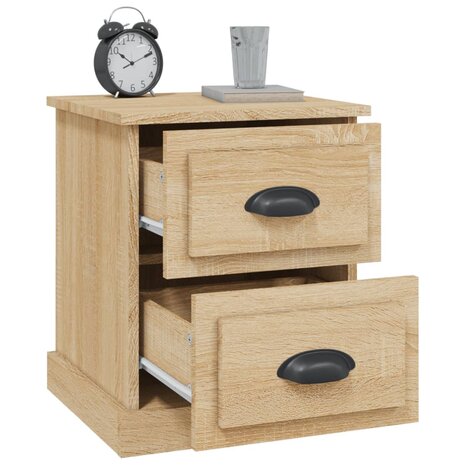 Nachtkastjes 2 st 39x39x47,5 cm bewerkt hout sonoma eikenkleur 8720845790417 6