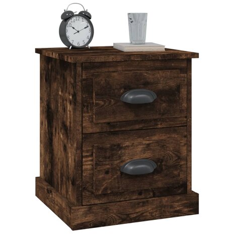 Nachtkastjes 2 st 39x39x47,5 cm bewerkt hout gerookt eikenkleur 8720845790455 5