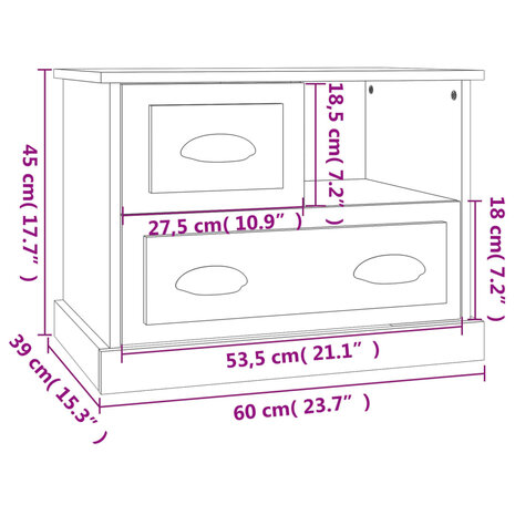 Nachtkastje 60x39x45 cm sonoma eikenkleurig 8720845792534 11