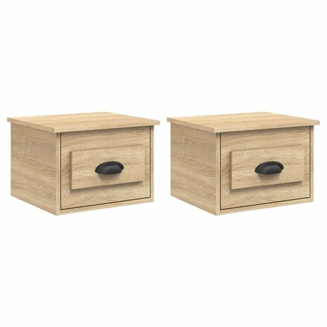 Nachtkastjes 2 st wandgemonteerd 41,5x36x28 cm sonoma eiken 8720845792732 2